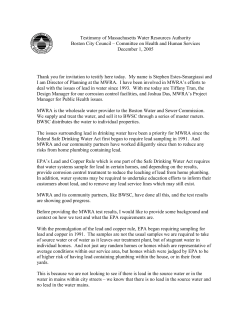 Testimony of Massachusetts Water Resources Authority Boston City