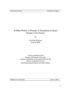 In Other Words, A Woman: A Translation of Annie