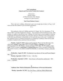 1 First Amendment (Speech and Press in the Twenty