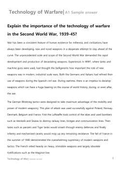 Technology of Warfare|A1 Sample answer