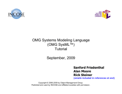 Systems Modeling Language (SysML) Tutorial