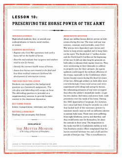 Preserving the Horse Power of the Army