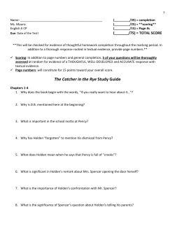 The Catcher in the Rye Study Guide