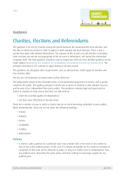 Charities, Elections and Referendums