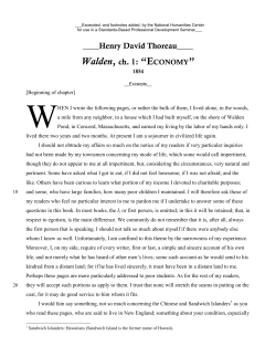 Henry David Thoreau, excerpts from "Economy," Ch. 1 of Walden