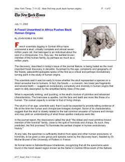 A Fossil Unearthed in Africa Pushes Back Human Origins