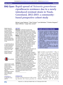 Rapid spread of Neisseria gonorrhoeae ciprofloxacin