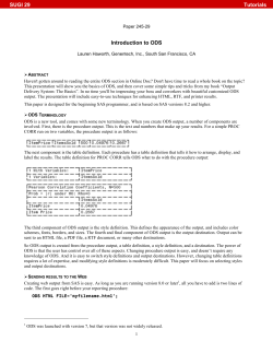 245-29: Introduction to ODS