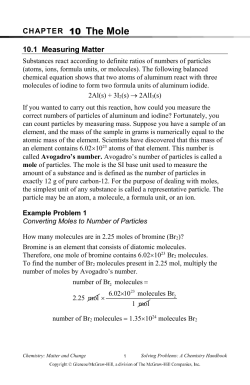 CHAPTER 10 The Mole 10.1 Measuring Matter