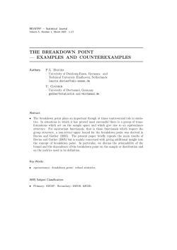 THE BREAKDOWN POINT &mdash; EXAMPLES AND