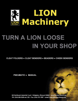 Lion Machinery (Cleat Benders)