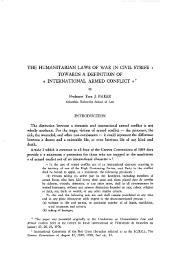the humanitarian laws of war in civil strife