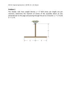 Problem 1 The slender rods have weight density 3 lb/ft (mass per