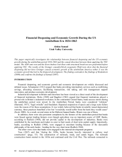 Financial Deepening and Economic Growth During the US