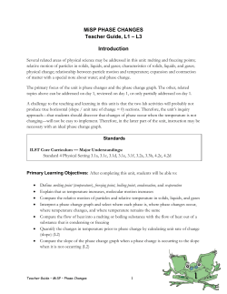 MiSP PHASE CHANGES Teacher Guide, L1 &ndash; L3 Introduction