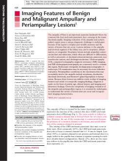 Imaging Features of Benign and Malignant Ampullary and