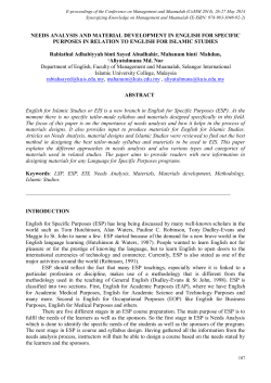 NEEDS ANALYSIS AND MATERIAL DEVELOPMENT IN