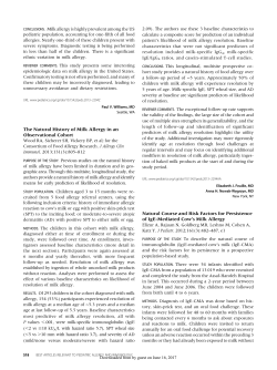CONCLUSIONS. Milk allergy is highly prevalent among