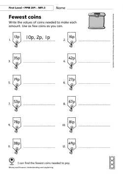 Fewest coins 10p, 2p, 1p