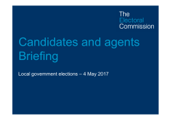 Candidates and Agents Briefing