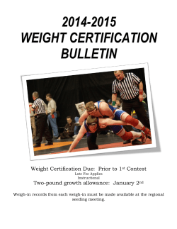 Weight Certification Due: Prior to 1st Contest Two-pound