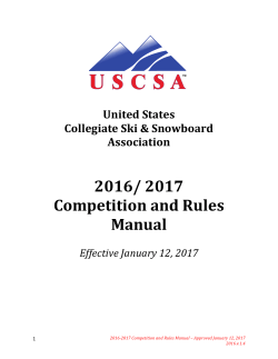 Competition and Rules Manual 2016/2017