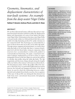 Geometry, kinematics, and displacement characteristics of tear