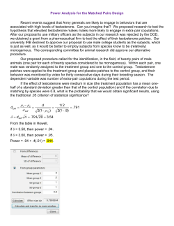 Power Analysis for the Matched Pairs Design Recent events suggest