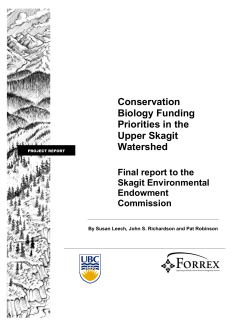 Conservation Biology Funding Priorities in the Upper Skagit