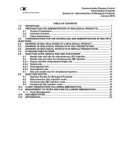 Section IV - Administration of Biological Products