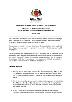 1 `Implications of leaving the EU for the UK`s role in the world