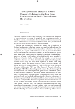 The Chapbooks and Broadsides of James Chalmers III, Printer in