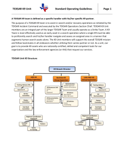 TEXSAR K9 Unit Standard Operating Guidelines Page 1
