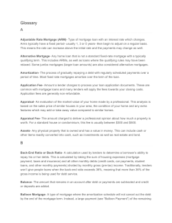 Glossary of Mortgage Terms
