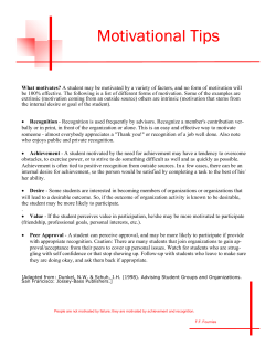 Motivational Tips - Dean of Students