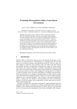 Promoting Metacognition within a Game