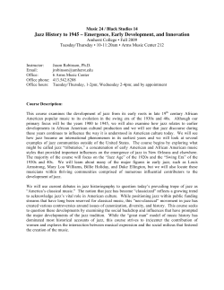 Jazz History to 1945