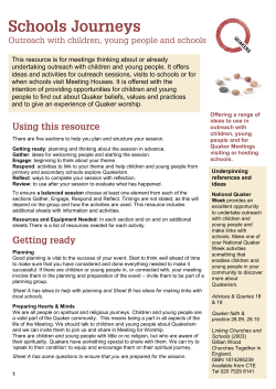 This resource is for meetings thinking about or already undertaking