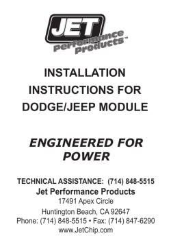 INSTALLATION INSTRUCTIONS FOR DODGE/JEEP MODULE