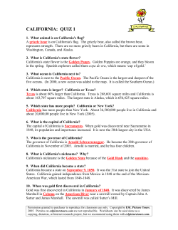 california: quiz 1