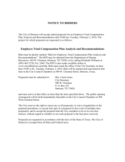 NOTICE TO BIDDERS Employee Total Compensation Plan Analysis