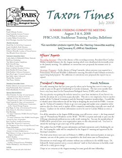 Taxon Times, July 2008 - Pennsylvania Biological Survey