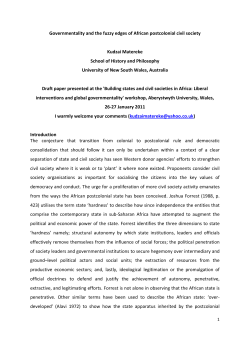 Governmentality and the fuzzy edges of African postcolonial civil