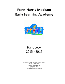 Early Learning Academy Handbook - Penn-Harris