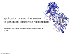 application of machine learning to genotype