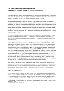 The function theory in trade mark law - IE