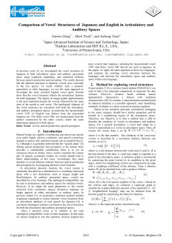 Comparison of Vowel Structures of Japanese and English in