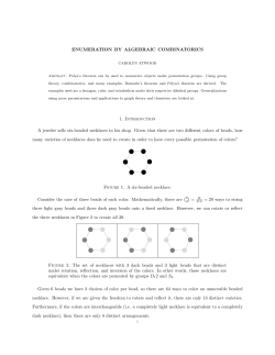 ENUMERATION BY ALGEBRAIC COMBINATORICS 1. Introduction