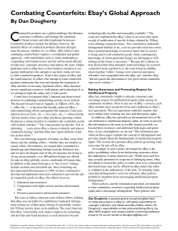 Combating Counterfeits: Ebay`s Global Approach