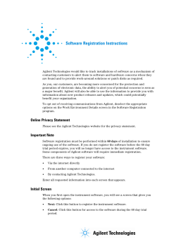 Software Registration Instructions